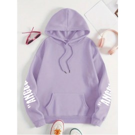 [Plus Size Angel Wings Hoodie] Soft & Comfortable Plus Size Angel Wings Print Hoodie | Long Sleeve Pullover with Pockets, Casual Style for Women, All Season Wear