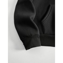 Plus Size Floral Rose Print Hoodie - Cozy, Stylish, 100% Polyester Knit Fabric, Slight Stretch for Fall/Winter