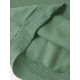 [Floral Print Hoodie] Women's Plus Size Floral Print Hoodie - Cozy Long Sleeve Pullover with Pockets, Soft Casual Wear, Brown with Red Roses and Green Leaves Design, Allseason Hoodie | Stylish Casualwear | Comfortable Fabri