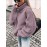 Plus Size - Women'S Plus Size Thick Sweater - Elegant High Neck Batwing Sleeves, Long Sleeve Winter Warmth, Solid Color (PurpleNavyBrown), Non-Stretch Fabric, Loose Fit for Casual & Formal Outfits - Cozy Fall & Winter Sweater for Women