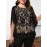 Plus Size - Plus Size, Women'S Plus Size Elegant Lace Chiffon Blouse - Semi-Sheer Floral-like Lace Overlay, Stretchy Non-See-Through Fabric, Machine Washable Office to Party Tops for Women - Spring/Summer Casual & Formal Outfits, Versatile Clothing, Sophisticated Style, Delicate Detailing, Stylish Top, Fashion Lovers