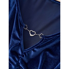 Plus Size, Oudong Selection Christmas Special Elegant Plus-Size Women's Metal Belted Top