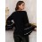 Plus Size - Plus-size Women'S Fashionable Commuting Mesh Splicing Fashion Trumpet Sleeve Waist Cinched Long Sleeved Top