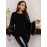 Plus Size - Plus-size Women'S Fashionable Commuting Mesh Splicing Fashion Trumpet Sleeve Waist Cinched Long Sleeved Top