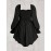 Plus Size Women's Dress with Jacquard Cross Lace Sleeves