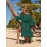 Women's Peacock Green Beach Cover Up Chiffon Flared Sleeve Bikini Sun Shirt Bohemian Style Long Sun Shirt Big Size Holiday Swimwear Cover Up Flutter Flared Sleeve Sun Shirt Ethnic Style Beach Skirt