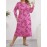 Plus Size Plant Print Crew Neck Dress, Casual Long Sleeve Long Dress For Spring & Fall, Women's Plus Size Clothing