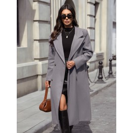 [Elegant Trench Coat] Vibrant Green Women's Elegant Casual Long Trench Coat | Machine Washable Lightweight Spring/Fall Outerwear with Classic Collar & Regular Fit, Autumn Fashion, Durable Fabric, Smooth Texture