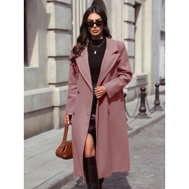 [Elegant Trench Coat] Vibrant Green Women's Elegant Casual Long Trench Coat | Machine Washable Lightweight Spring/Fall Outerwear with Classic Collar & Regular Fit, Autumn Fashion, Durable Fabric, Smooth Texture