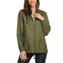 Raincoat Women Lightweight Rain Jackets Packable Outdoor Hooded Windbreaker