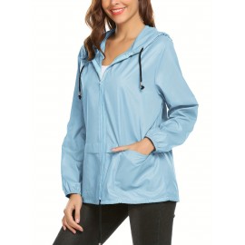 Raincoat Women Lightweight Rain Jackets Packable Outdoor Hooded Windbreaker