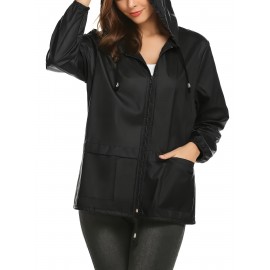 Raincoat Women Lightweight Rain Jackets Packable Outdoor Hooded Windbreaker