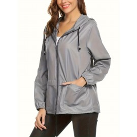 Raincoat Women Lightweight Rain Jackets Packable Outdoor Hooded Windbreaker