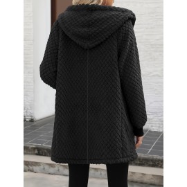 Women's Oversized Fleece Jacket with Hood & Pockets - Thick Winter Coat, Fuzzy Zip-Up Outerwear, Machine Washable, Cozy for all body Types (Fall/Winter) - Elegant Special Line Collection
