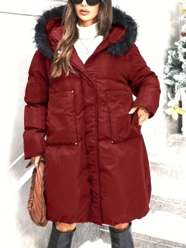 Women'S Elegant Long Winter Coat - Full-Length Cold Weather Jacket, Non-Stretchy Outer Layer for Extreme Cold, Formal & Everyday Winter Outfits - Elegant Women'S Outerwear, Seasonal Fashion, Classic Silhouette, Durable Construction, Warm Jacket, Fashionconscious Women