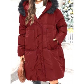 Women'S Elegant Long Winter Coat - Full-Length Cold Weather Jacket, Non-Stretchy Outer Layer for Extreme Cold, Formal & Everyday Winter Outfits - Elegant Women'S Outerwear, Seasonal Fashion, Classic Silhouette, Durable Construction, Warm Jacket, Fashionconscious Women