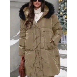 Women'S Elegant Long Winter Coat - Full-Length Cold Weather Jacket, Non-Stretchy Outer Layer for Extreme Cold, Formal & Everyday Winter Outfits - Elegant Women'S Outerwear, Seasonal Fashion, Classic Silhouette, Durable Construction, Warm Jacket, Fashionconscious Women