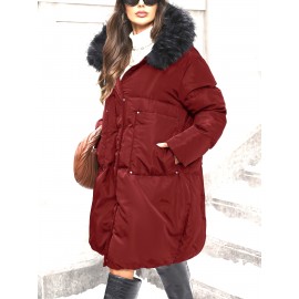 Women'S Elegant Long Winter Coat - Full-Length Cold Weather Jacket, Non-Stretchy Outer Layer for Extreme Cold, Formal & Everyday Winter Outfits - Elegant Women'S Outerwear, Seasonal Fashion, Classic Silhouette, Durable Construction, Warm Jacket, Fashionconscious Women