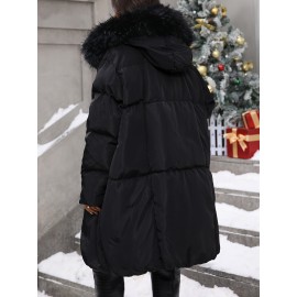Women'S Elegant Long Winter Coat - Full-Length Cold Weather Jacket, Non-Stretchy Outer Layer for Extreme Cold, Formal & Everyday Winter Outfits - Elegant Women'S Outerwear, Seasonal Fashion, Classic Silhouette, Durable Construction, Warm Jacket, Fashionconscious Women