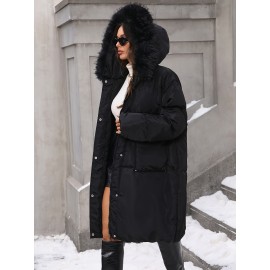 Women'S Elegant Long Winter Coat - Full-Length Cold Weather Jacket, Non-Stretchy Outer Layer for Extreme Cold, Formal & Everyday Winter Outfits - Elegant Women'S Outerwear, Seasonal Fashion, Classic Silhouette, Durable Construction, Warm Jacket, Fashionconscious Women