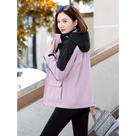 3-in-1 Winter Jacket - Detachable Hood, Casual Fit, Color Block Design with Zip Pockets for Men & Women