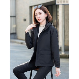 3-in-1 Winter Jacket - Detachable Hood, Casual Fit, Color Block Design with Zip Pockets for Men & Women