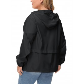 Plus Size Raincoat for Women - Waterproof, Packable, Outdoor, Hooded, Windbreaker Rain Jacket with Ultimate Protection