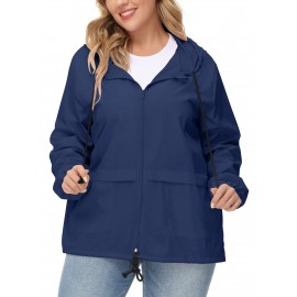 Plus Size Raincoat for Women - Waterproof, Packable, Outdoor, Hooded, Windbreaker Rain Jacket with Ultimate Protection