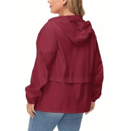 Plus Size Raincoat for Women - Waterproof, Packable, Outdoor, Hooded, Windbreaker Rain Jacket with Ultimate Protection