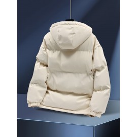 1pc Elegant Women'S Polyester Jacket - Solid Color Crew Neck Long Sleeve with Pockets for Fall/Winter Outdoor Sports and Casual Warmth