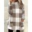 Plus Size - Women'S Plus Size Plaid Sweater - Cozy Fleece-Lined Long Sleeve Round Neck Top with Pockets, Casual Fall/Winter Wear