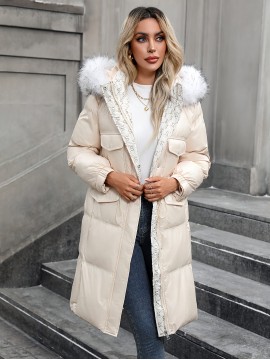 Plus Size Women'S Cozy Fleece-Lined Hooded Jacket - Thick Warm Winter Coat with Zipper Front, Long Sleeves, and Fluffy Lined for Fall/Winter Casual Wear, Winter Coats